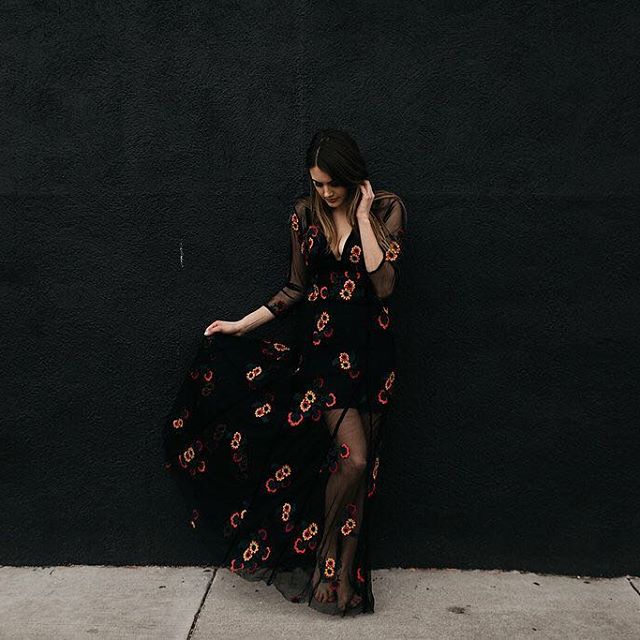This floral maxi dress is a definite show stopper - Shop our final few of the For Love and Lemons Elenora Maxi for 20% off with the code 'SPRINGFEVER' 🌹📸 @lindseyboluyt | Model @christinamarieco