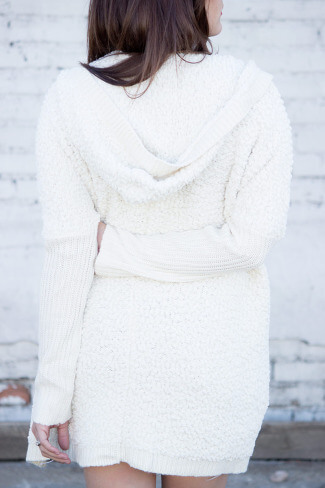 Popcorn Pocket Hooded Cardigan