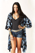 Blue Life Wild World Kimono front