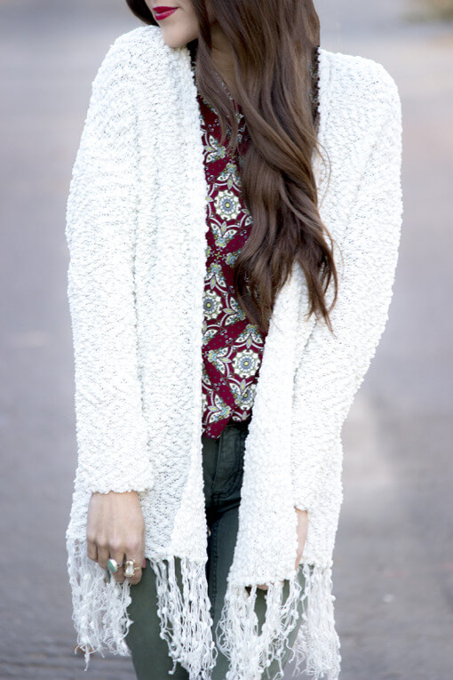 sandstorm fringe cardigan