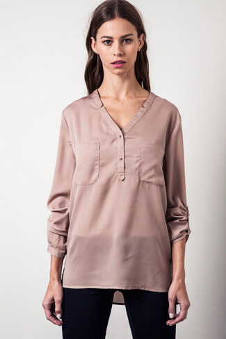 Taupe Button up Tunic