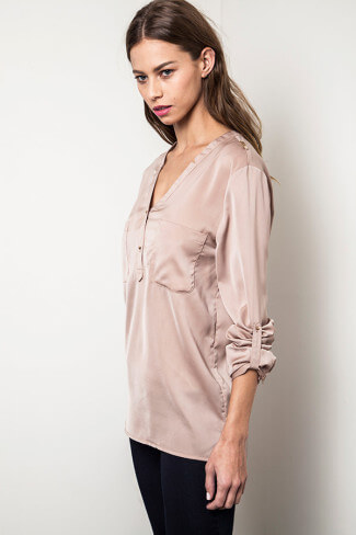 Taupe Button up Tunic