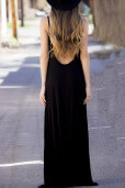 Black Low Back Maxi Dress