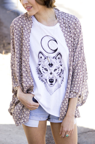 tuesday printed kimono