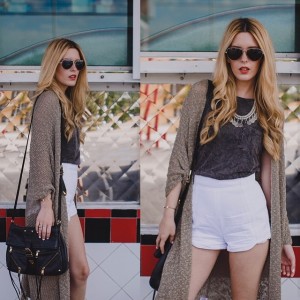 We are swooning over @skinnyintern in our Olive Duster and Mini Coin Collar!