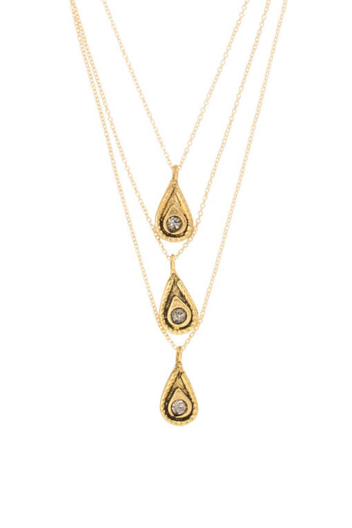 the trinity gold necklace by vanessa mooney