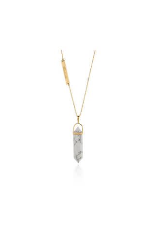 white mineral necklace