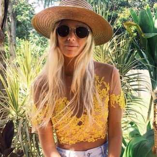 This snap of @the_salty_blonde in the Luau Crop Top is perfection  Luckily - we have a few of these beauties still in stock! Regram from @forloveandlemons & @the_salty_blonde