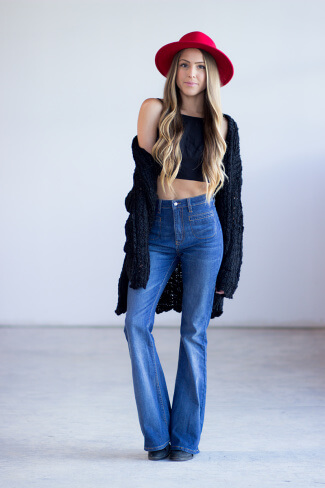 Stretch Denim Flares