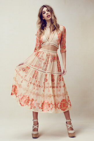 For Love and Lemons Barcelona Midi Skirt