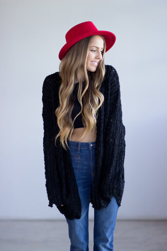 Black Knit Cardigan